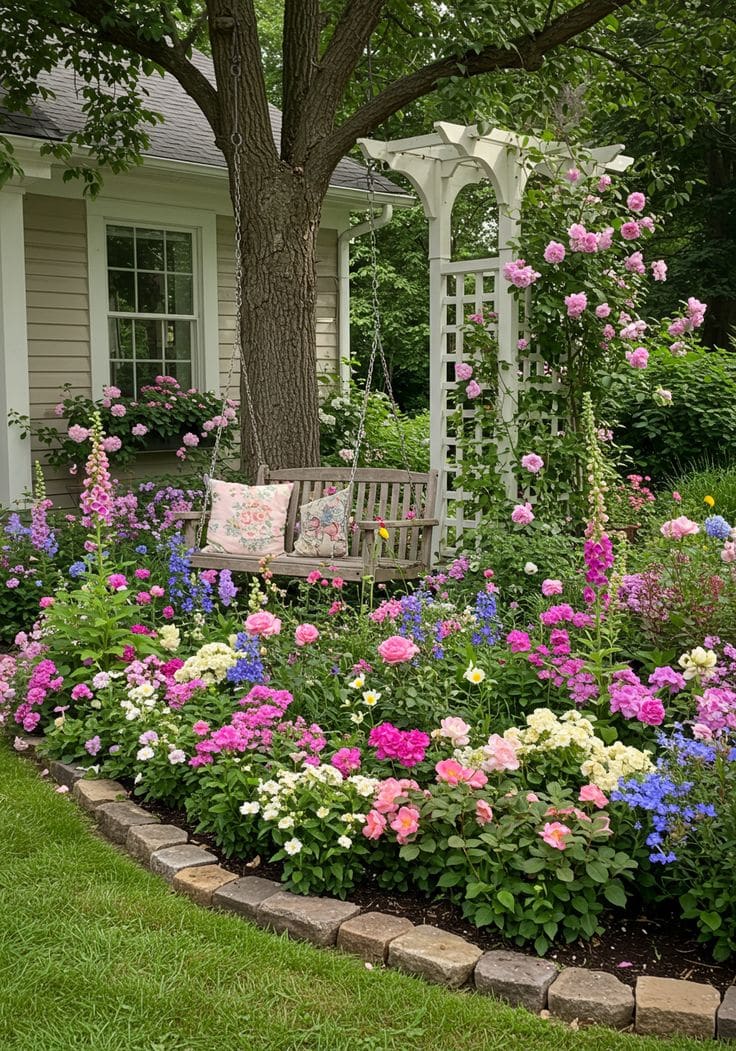 Massif fleuri